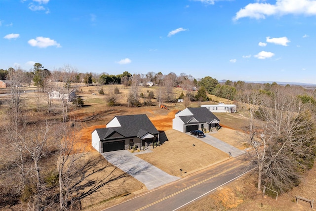 aerial view featuring a rural view