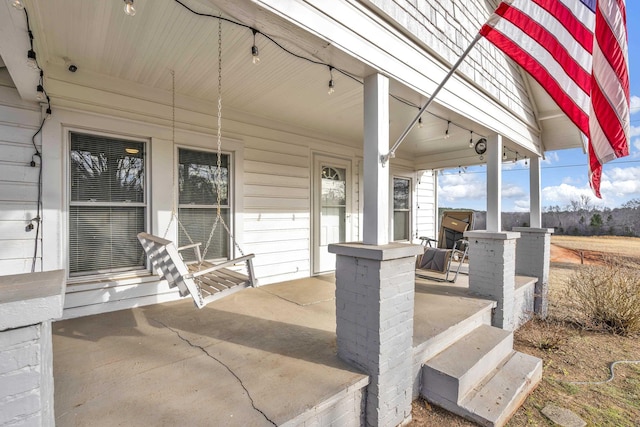 view of patio / terrace featuring covered porch