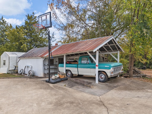 view of car parking featuring a carport