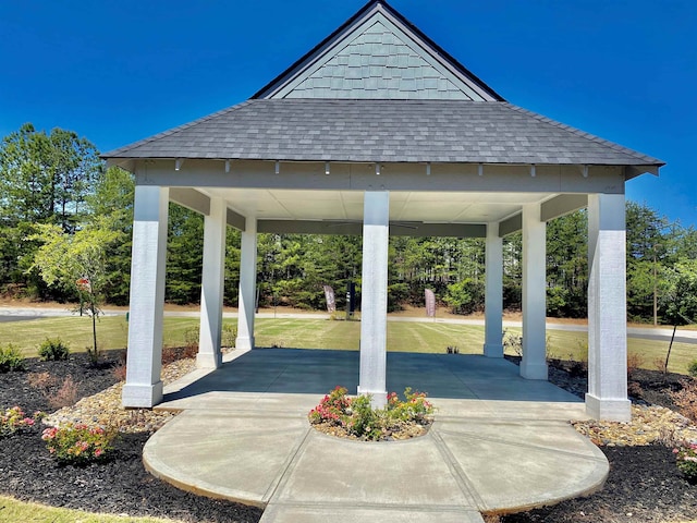 view of patio / terrace featuring a gazebo