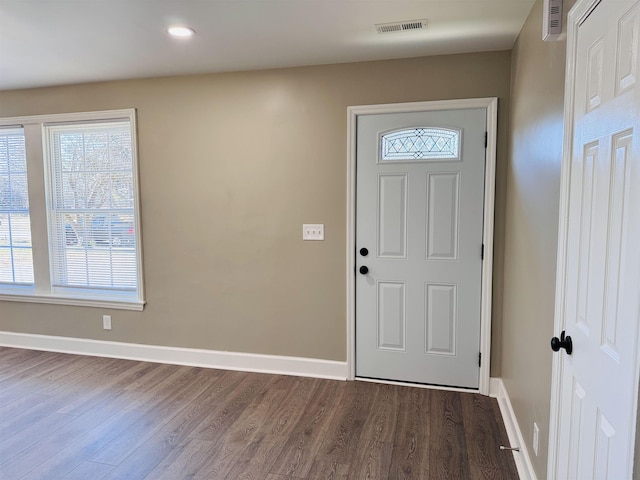 foyer entrance featuring hardwood / wood-style floors