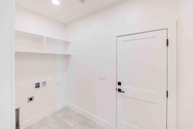 laundry room featuring electric dryer hookup and hookup for a washing machine