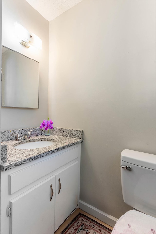 bathroom with toilet and vanity