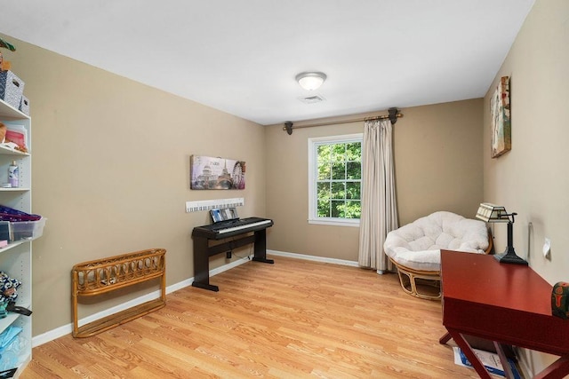 living area featuring light wood-type flooring