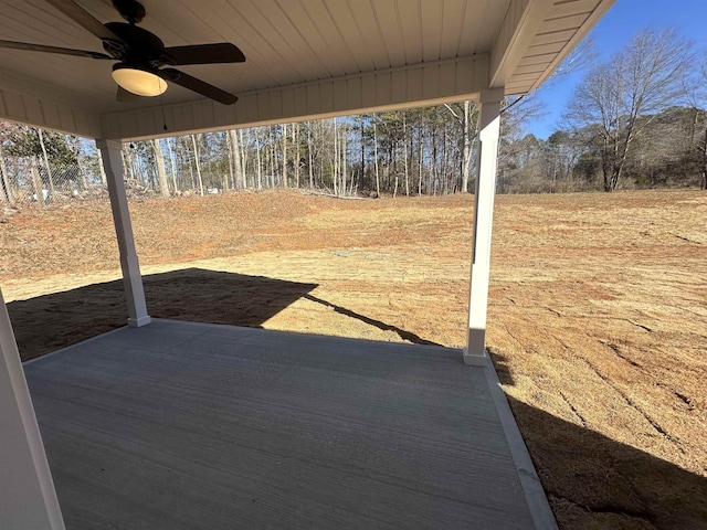 view of patio / terrace with ceiling fan