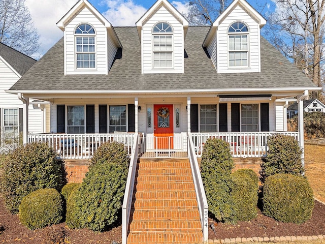 cape cod house with covered porch