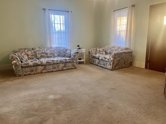 living room featuring carpet floors