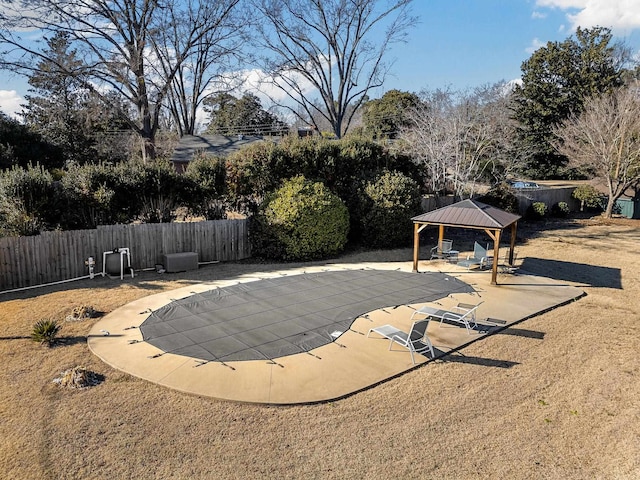 view of pool with a gazebo and a patio area