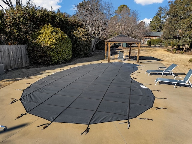 view of pool with a gazebo