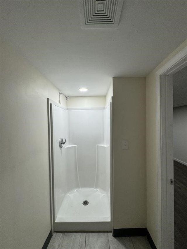 bathroom with a shower