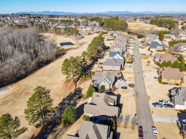 aerial view featuring a mountain view