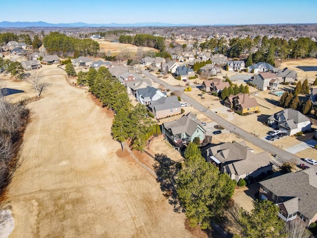 bird's eye view featuring a mountain view