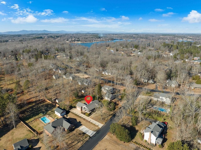 drone / aerial view with a mountain view