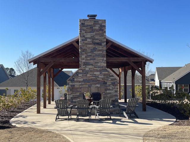 view of patio / terrace featuring a gazebo