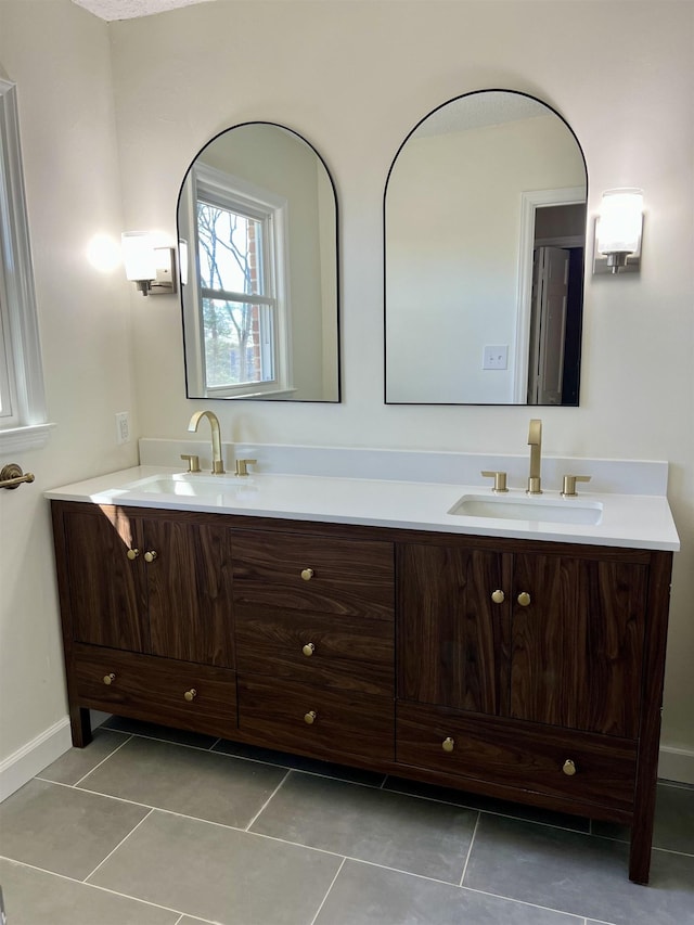 115 Fernbrook Cir, Spartanburg, SC 29307 - full bathroom with double vanity, tile patterned flooring, and a sink