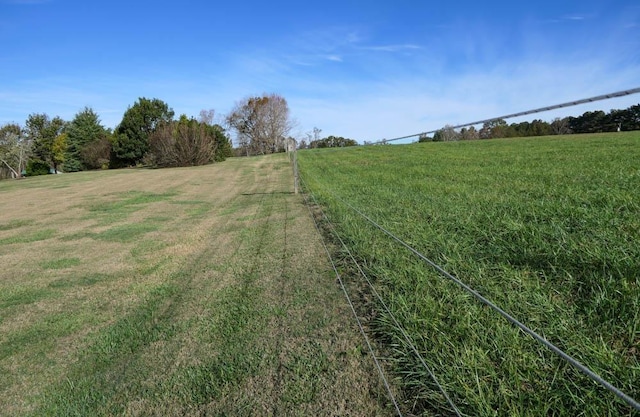 view of yard with a rural view