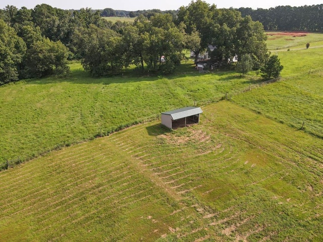 drone / aerial view with a rural view