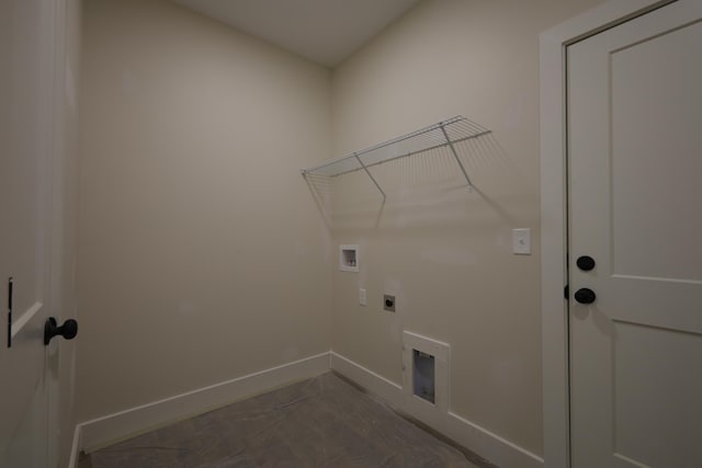 laundry room with washer hookup and electric dryer hookup