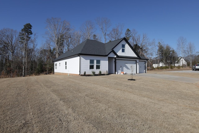 exterior space featuring a garage