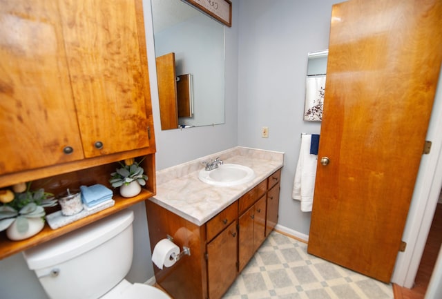 bathroom with toilet and vanity