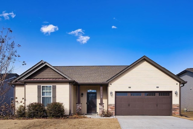 view of front of house with a garage