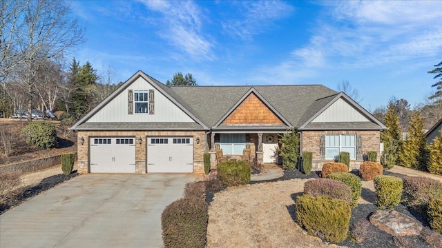 craftsman-style home with a garage