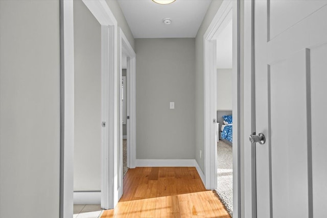 corridor featuring light hardwood / wood-style flooring