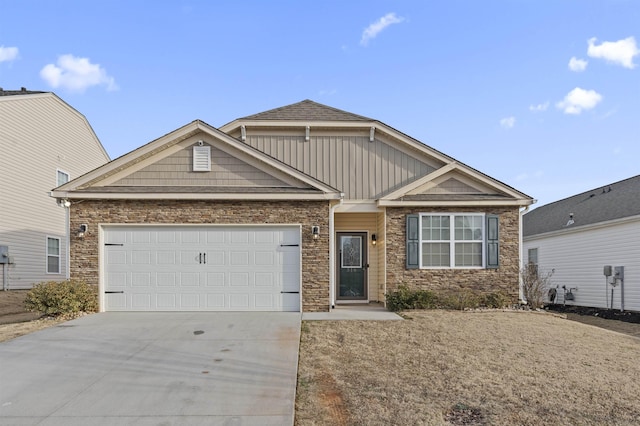 craftsman inspired home with a garage