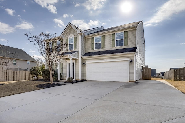 view of front of house featuring a garage