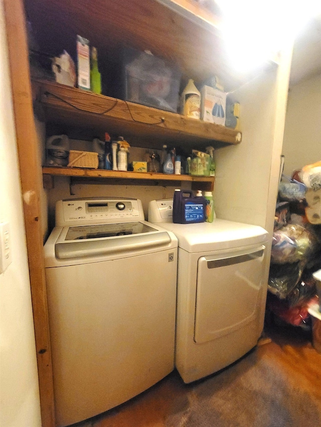 laundry area featuring washing machine and dryer