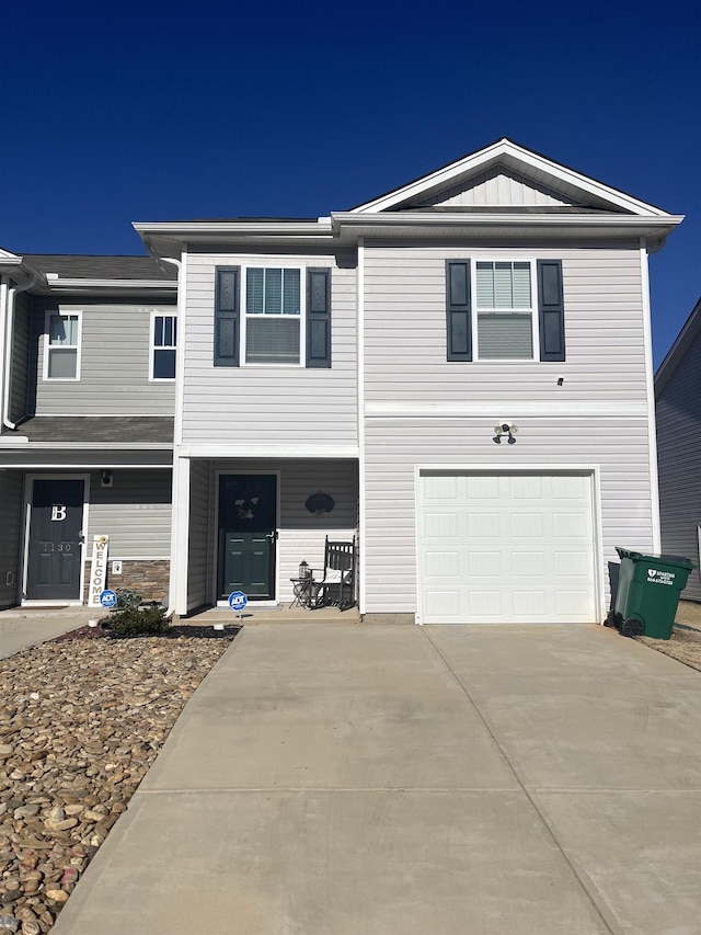 view of front of property featuring a garage