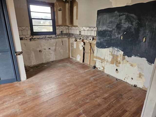 kitchen with hardwood / wood-style flooring