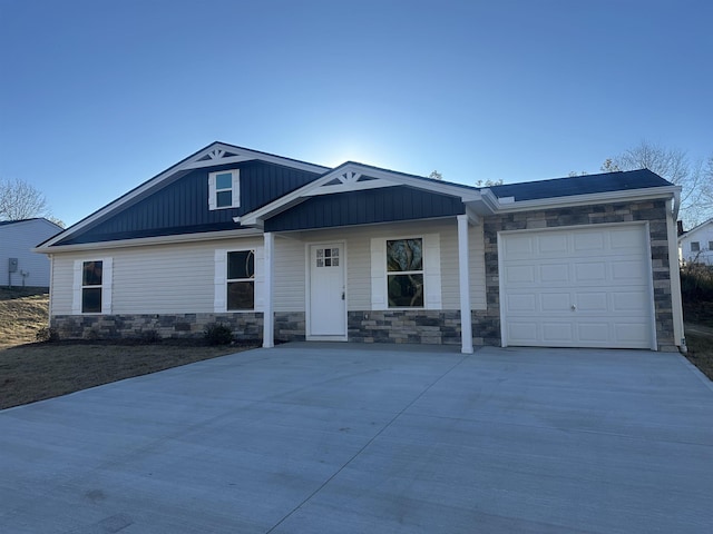 view of front of home with a garage