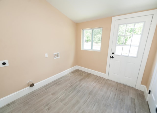 doorway to outside featuring light hardwood / wood-style floors