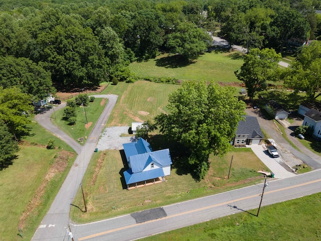 drone / aerial view with a rural view