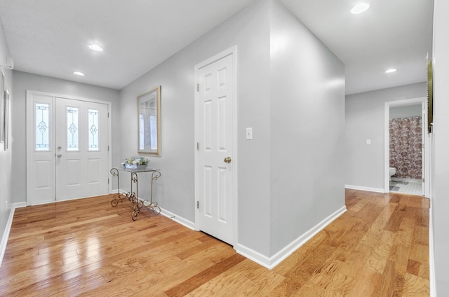 entryway featuring light wood-type flooring