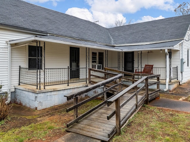 exterior space featuring covered porch