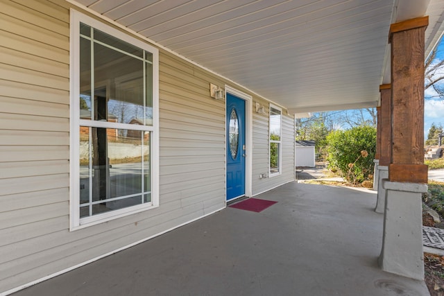 view of patio with a porch