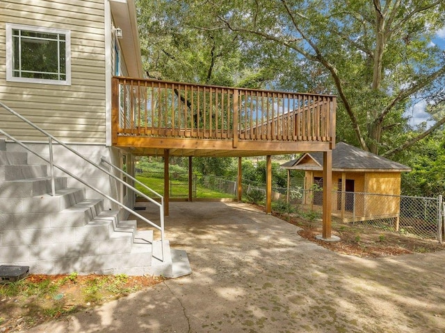 view of patio featuring a deck