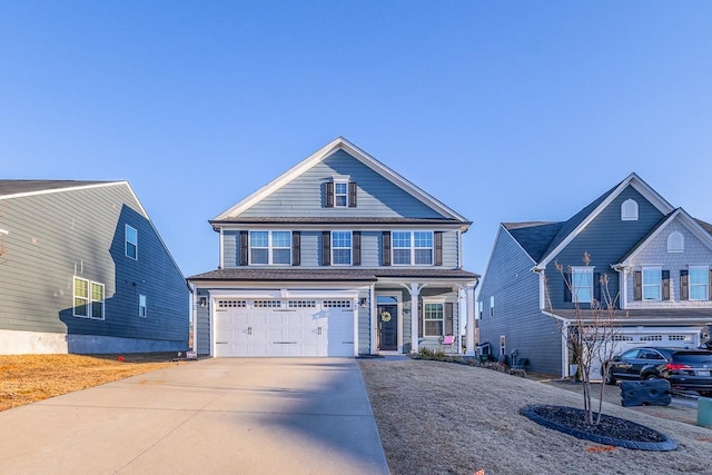 view of front of home featuring a garage