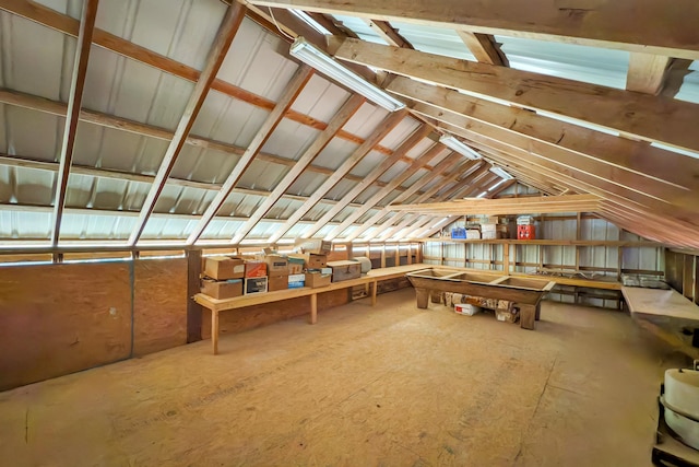 view of unfinished attic