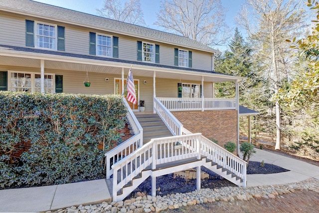 view of front of home featuring covered porch