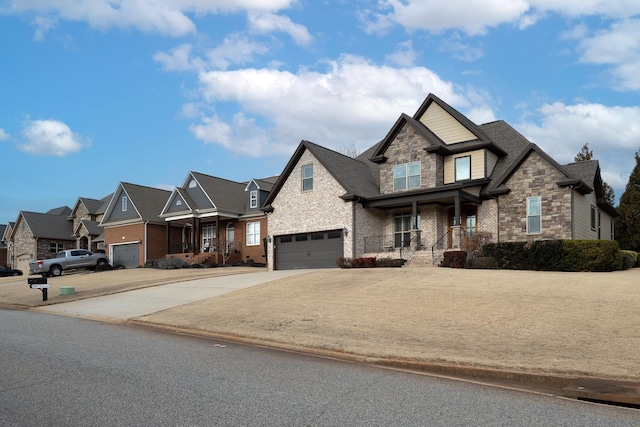 craftsman inspired home with a garage