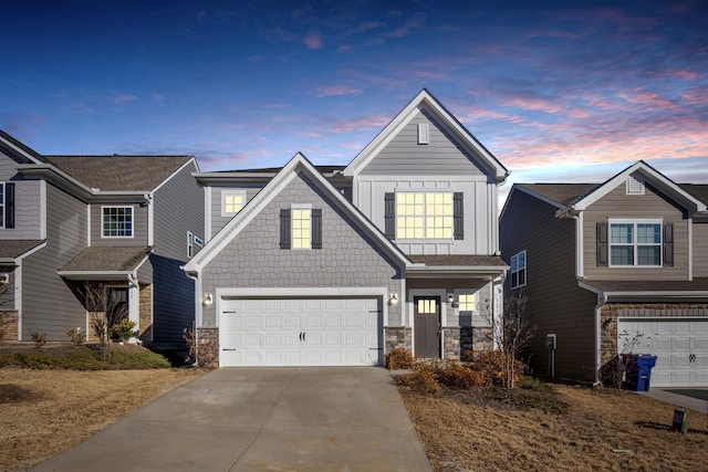 view of front of home featuring a garage