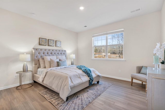 bedroom featuring light hardwood / wood-style flooring