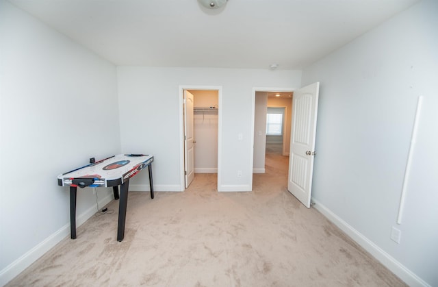 interior space with light colored carpet