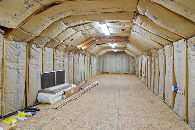 view of unfinished attic