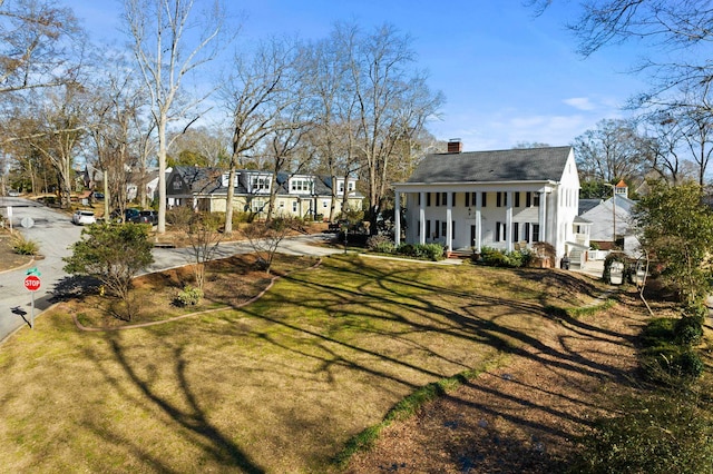 view of yard with a porch