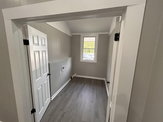 laundry area with washer hookup and wood-type flooring