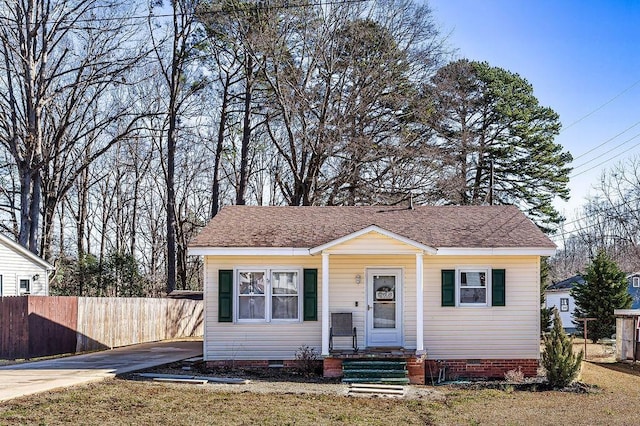 view of bungalow-style house